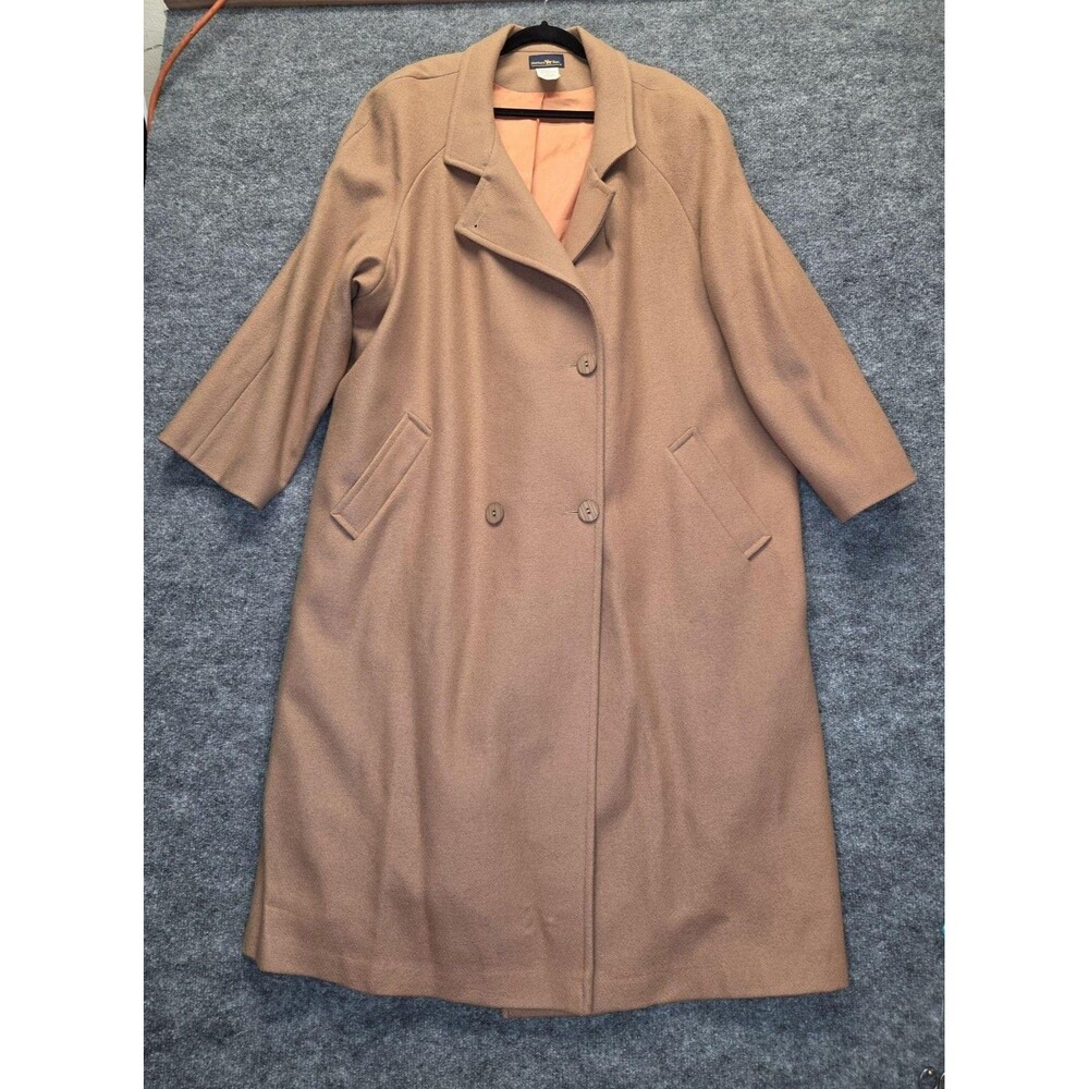 Vintage Hunters Run Coat Womens One Size Brown Wool Long Overcoat Camel USA